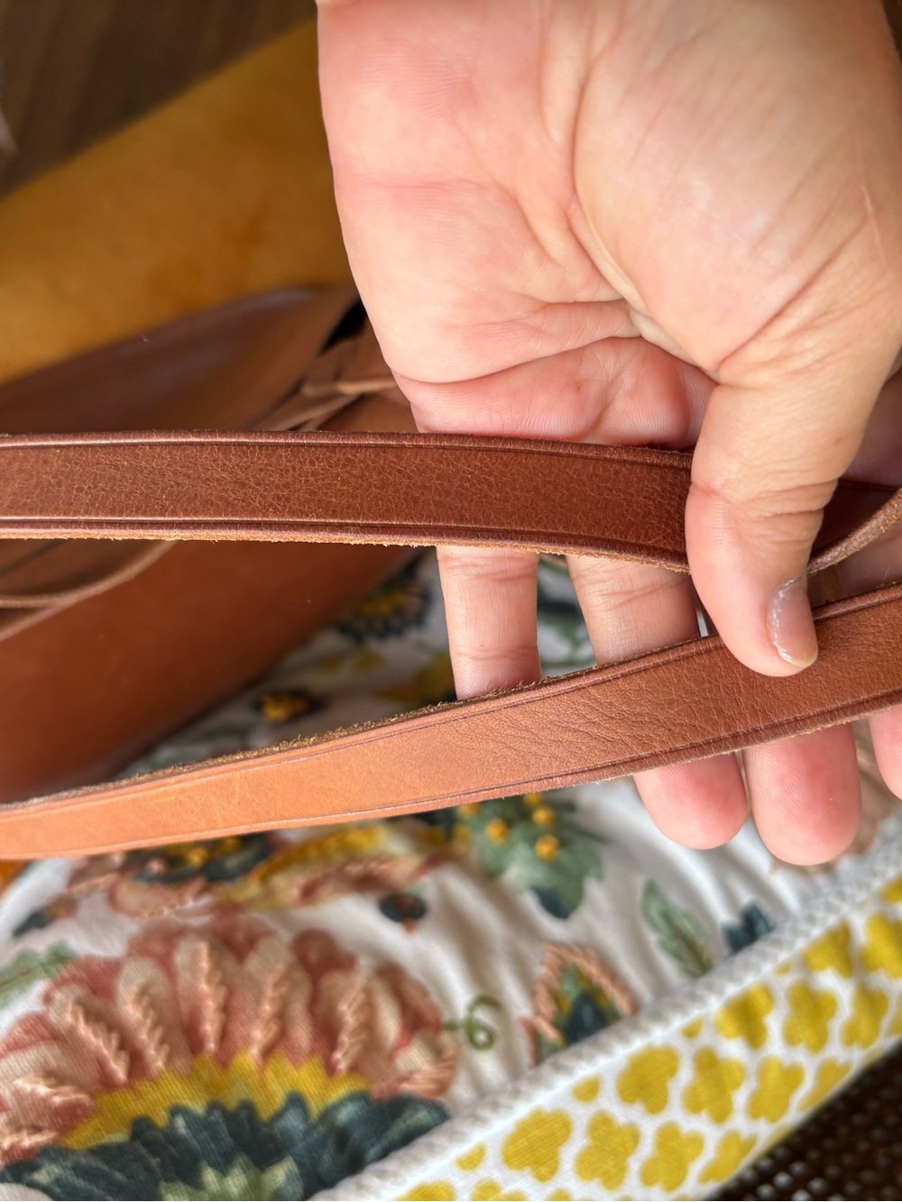 Madewell Medium Transport Tote Leather Bag English Saddle Brown Front Pocket - Picture 6 of 9